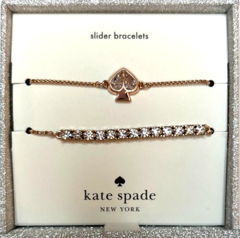 KATE SPADE 2-piece Slider Bracelet Gift Box Set | NEW | Rose Gold Color